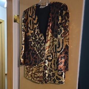 Gold and Black Abstract Pattern Blazer